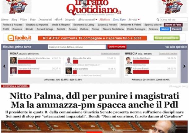 Le homepage del 29 maggio