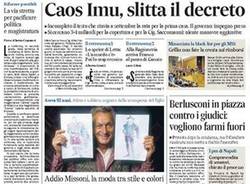 Le prime pagine di oggi (inserita in galleria)