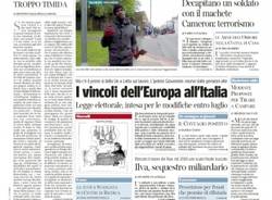 Le prime pagine di oggi (inserita in galleria)