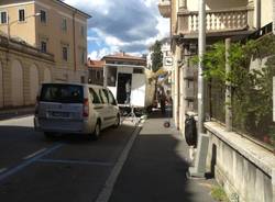 I camion "del cine" in via Veratti (inserita in galleria)