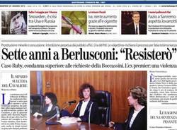 Le prime pagine dei giornali (inserita in galleria)