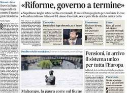 Le prime pagine di oggi (inserita in galleria)