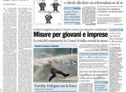 Le prime pagine di oggi (inserita in galleria)