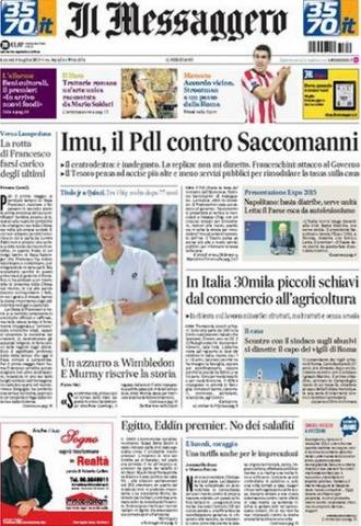 I giornali di lunedì 8 luglio (inserita in galleria)