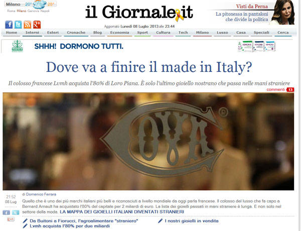 Le home page dei giornali (inserita in galleria)