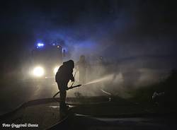 Incendio casa mobile a Laveno  (inserita in galleria)