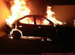 Incendio macchina Locarno (inserita in galleria)