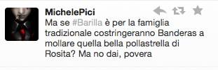 Barilla: la famiglia tradizionale e la gallina di Banderas (inserita in galleria)