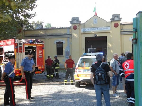 Tiro a segno in fiamme, i soccorsi (inserita in galleria)