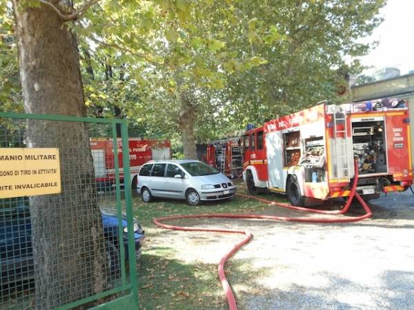 Tiro a segno in fiamme, i soccorsi (inserita in galleria)