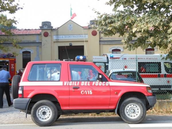 Tiro a segno in fiamme, i soccorsi (inserita in galleria)