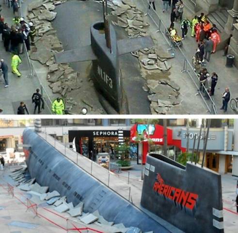 Sottomarino emerge a Milano (inserita in galleria)