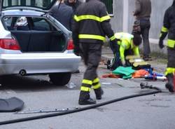 Incidente tra auto e moto a Busto (inserita in galleria)