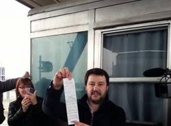 La Lega "blocca" il casello di Gallarate (inserita in galleria)