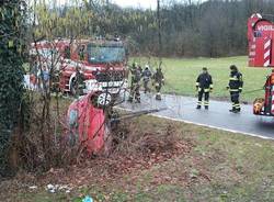 Auto si ribalta in un campo (inserita in galleria)