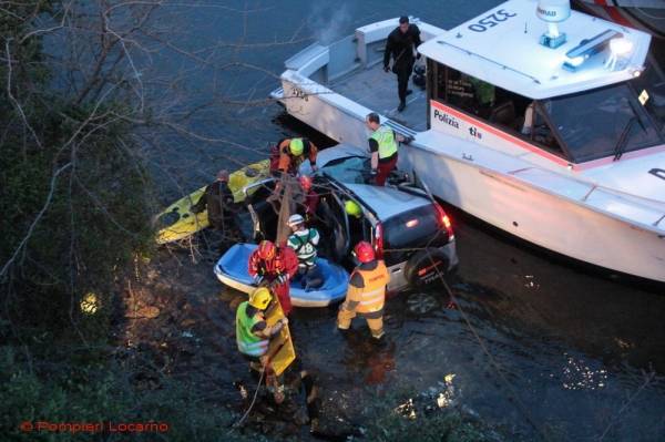 Fuori strada con l'auto finisce nel lago (inserita in galleria)