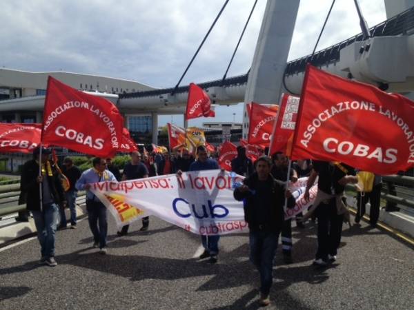Sciopero e manifestazione a Malpensa (inserita in galleria)