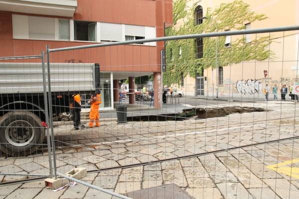 La voragine di Porta Romana (inserita in galleria)