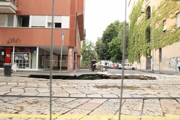 La voragine di Porta Romana (inserita in galleria)