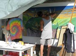 Un murales sulla parate di Villa delle Rose (inserita in galleria)