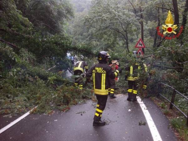 Pioggia, frane ed esondazioni, gran lavoro per i vigili del fuoco (inserita in galleria)