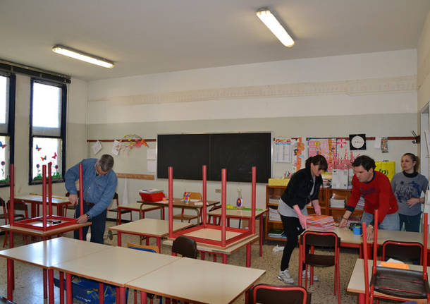 genitori al lavoro nelle scuole e cardano al campo