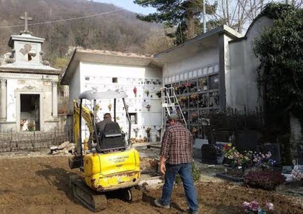 Lavori al cimitero di Arcumeggia