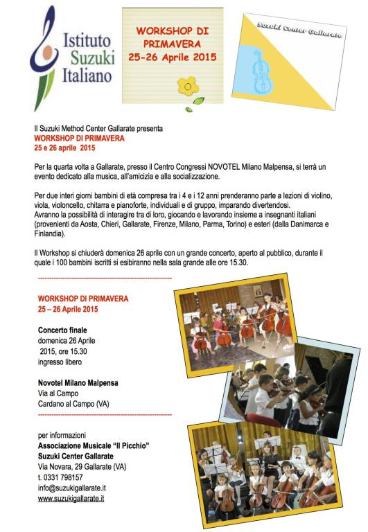 International Workshop Suzuki Method Gallarate