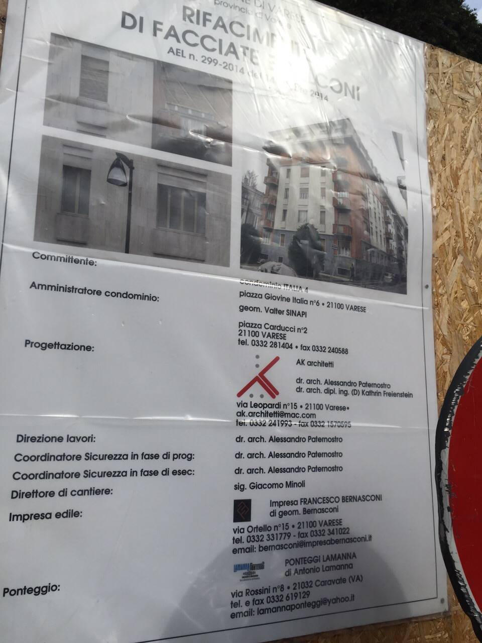 Crolla un ponteggio in via Rossini