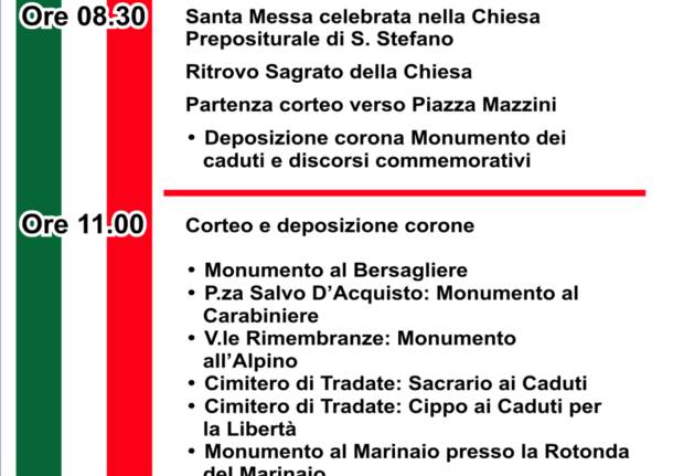 Il manifesto del 25 aprile a Tradate