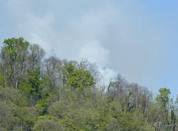Incendio bosco Caravate Sangiano
