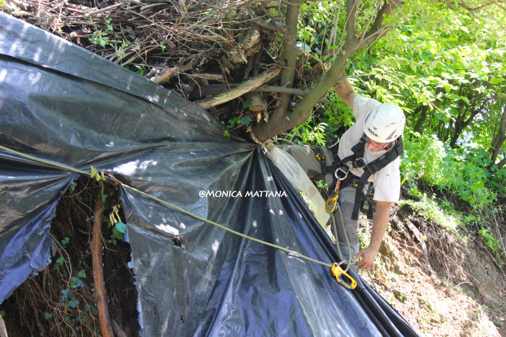 Laveno, protezione civile al lavoro in vista di nuove pioggie