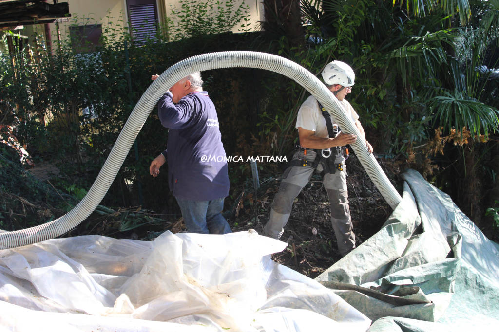 Laveno, protezione civile al lavoro in vista di nuove pioggie