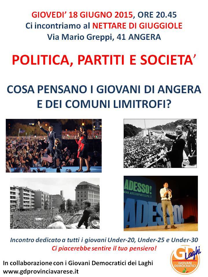 POLITICA, PARTITI E SOCIETA\': COSA NE PENSANO I GIOVANI DI ANGERA E DEI COMUNI LIMITROFI?