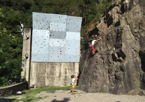 La palestra di roccia a Maccagno