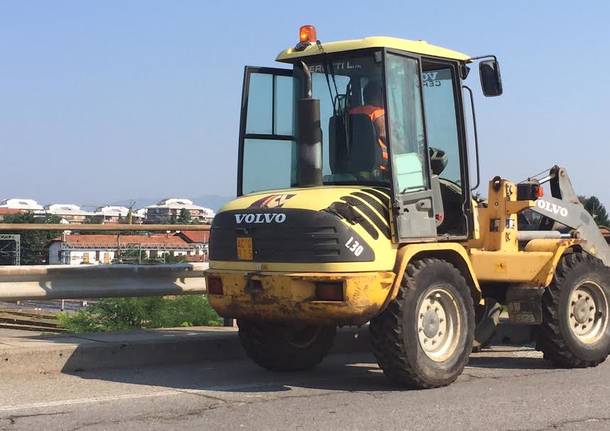 Lavori sul ponte della Mornera