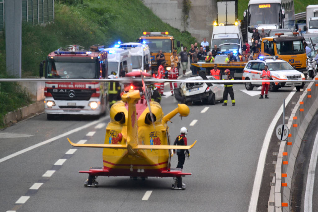 L'elisoccorso in autostrada