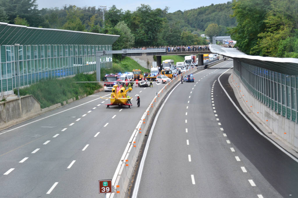 L'elisoccorso in autostrada