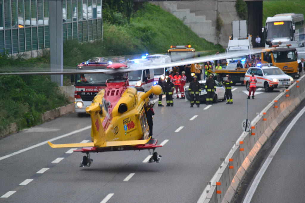 L'elisoccorso in autostrada