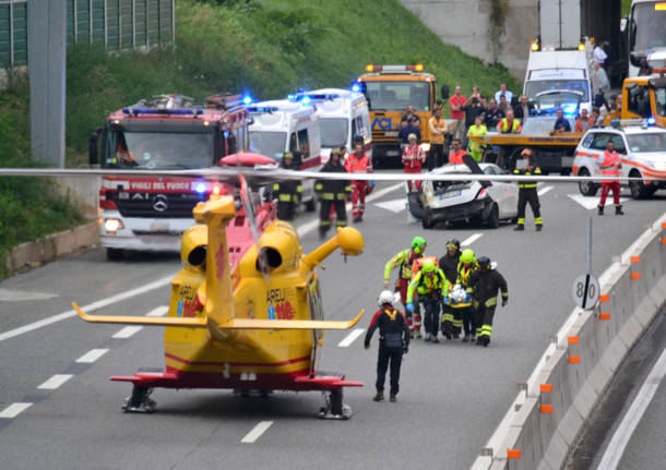 L'elisoccorso in autostrada