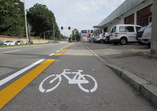 pista corsia ciclabile via carlo noè gallarate