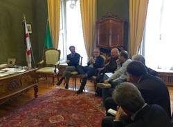 Roberto Maroni incontra il Sindaco Fontana e il vescovo Agnesi