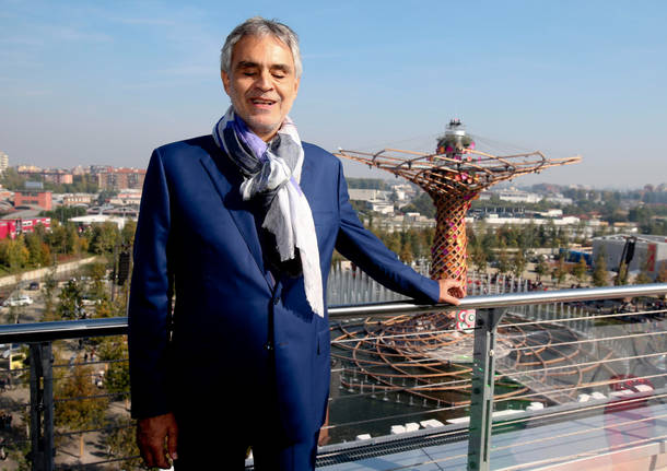 Andrea Bocelli in visita a Expo2015