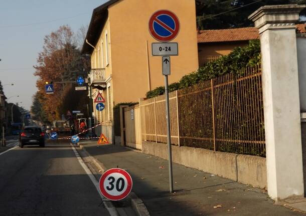 Fuga di gas sul Sempione in prossimità del vecchio Ospedale