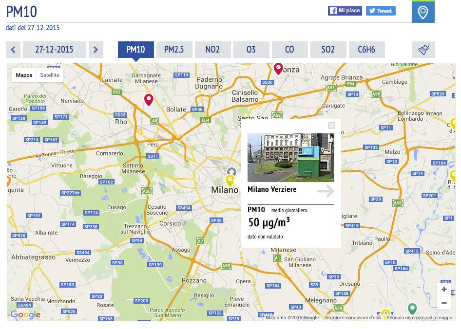 Inquinamento in provincia, tutti i dati