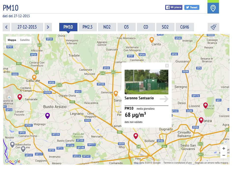 Inquinamento in provincia, tutti i dati