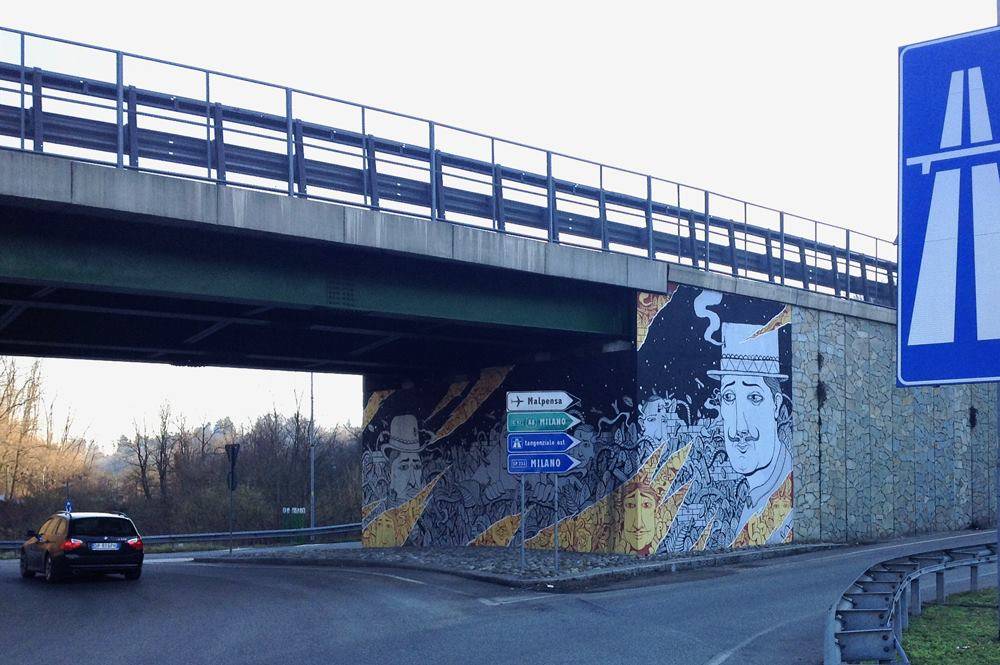 Il disegno di Sea Creative al sottopasso di Viale Belforte