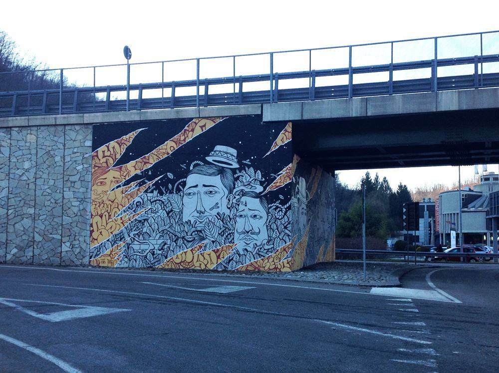 Il disegno di Sea Creative al sottopasso di Viale Belforte