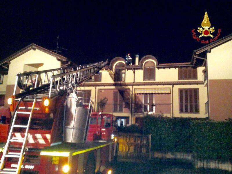 Incendio tetto Gallarate