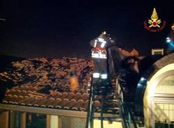 Incendio tetto Gallarate